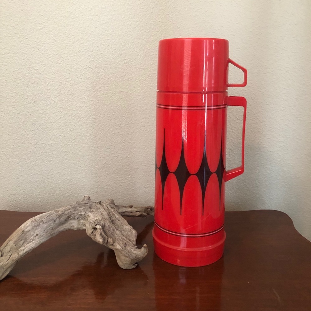 Vintage Aladdin thermos in bright red